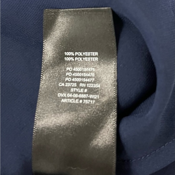 Aritzia Wilfred Navy Blue Satin V-Neck Sleeveless Midi Slip Dress Minimalist - Picture 15 of 15